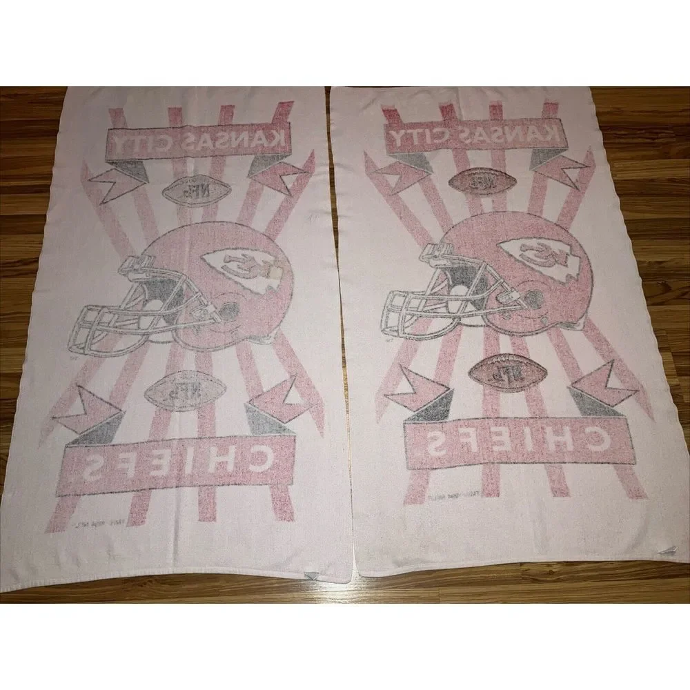 Vintage 90s Kansas City Chiefs Taylor Swift Beach Towel 30x55 Made In‎ The USA